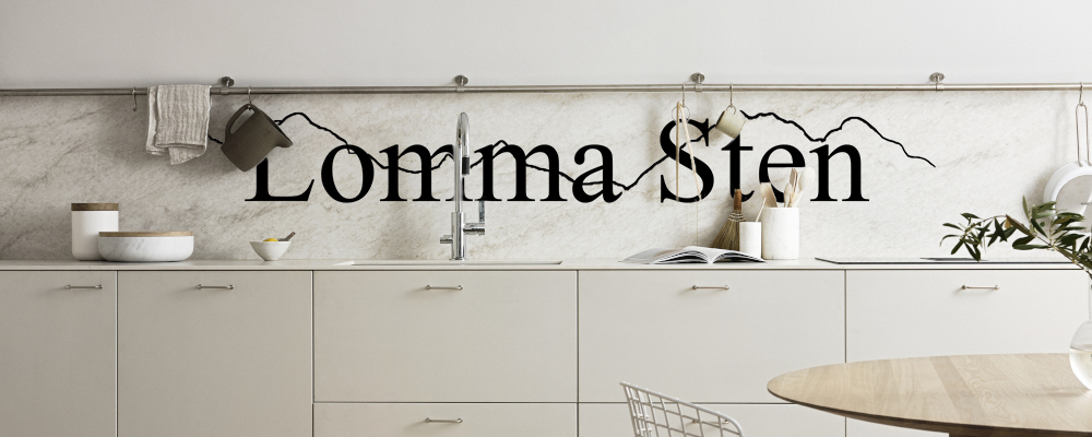 Bänkskiva med väggsten